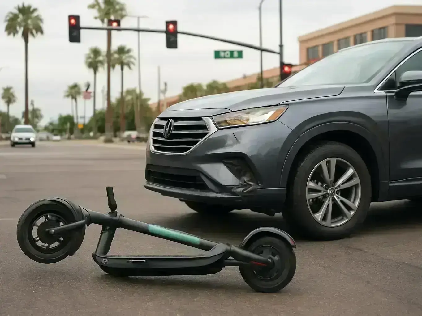 personal injury lawyer examining roadway and driveway access issues in Glendale Historic District scooter crash
