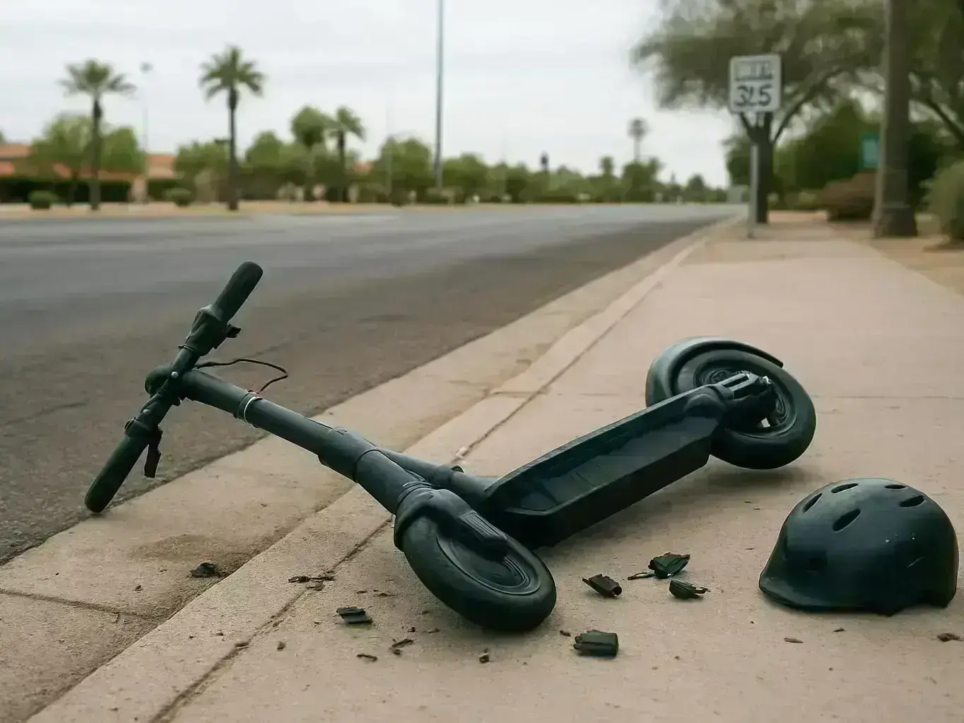 Attorney reviewing evidence in a PebbleCreek neighborhood e-scooter injury case