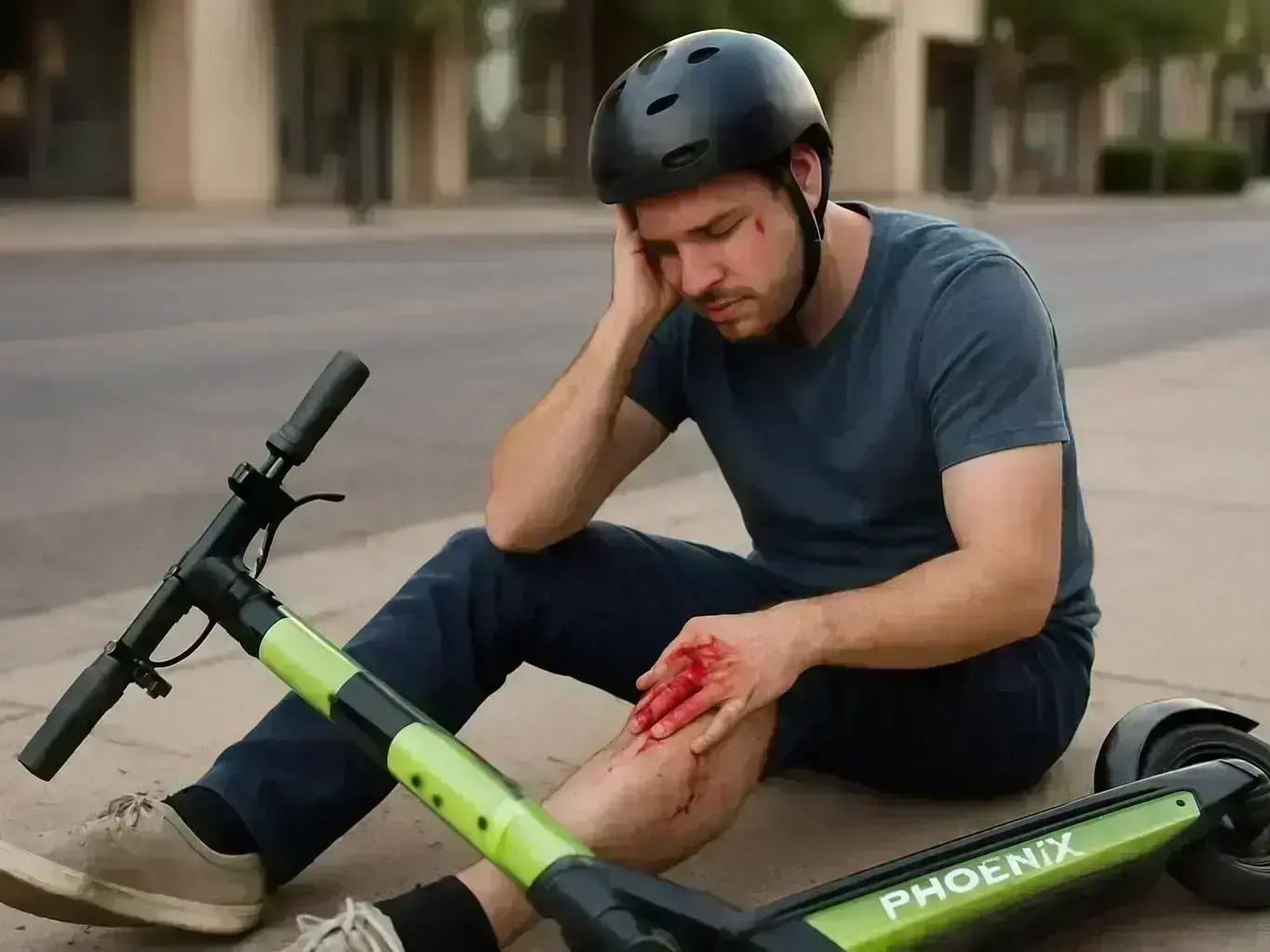 Buckeye AZ e-scooter settlement negotiation case file with photos from planned community entrance near Sun City Festival