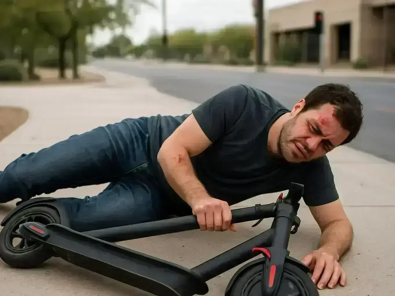 injury attorney helping scooter rider after traffic collision in Litchfield Park Historic District