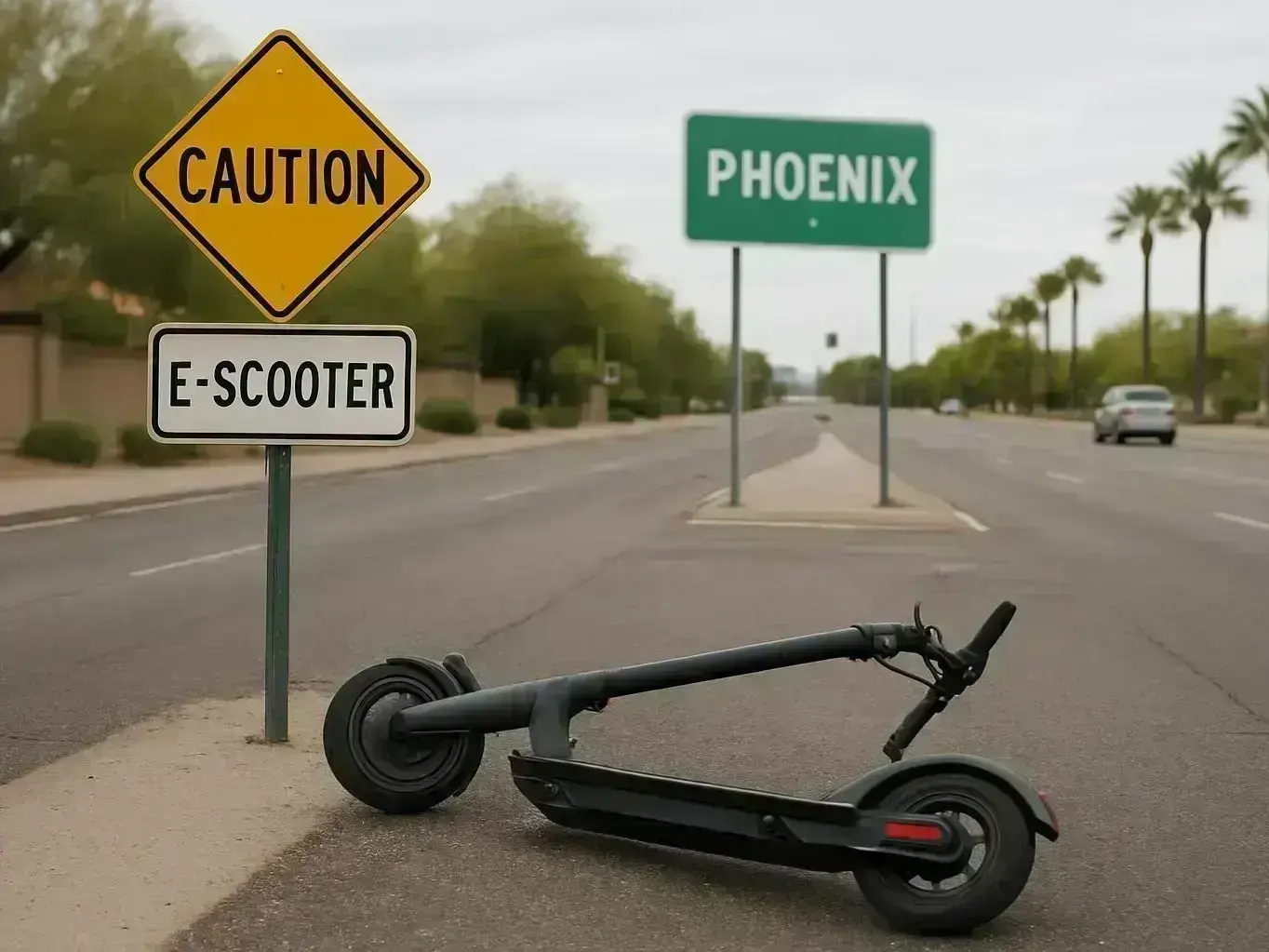 Glendale e-scooter accident lawyer reviewing crash evidence near Westgate Entertainment District